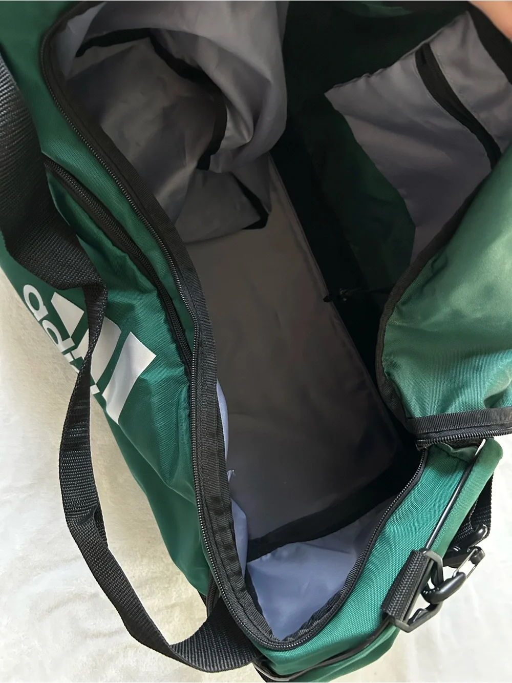 adidas Dark Green Duffel with Black Accents